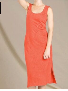 Toad&Co samba paseo tank dress coral blaze salmon long comfortable women’s small